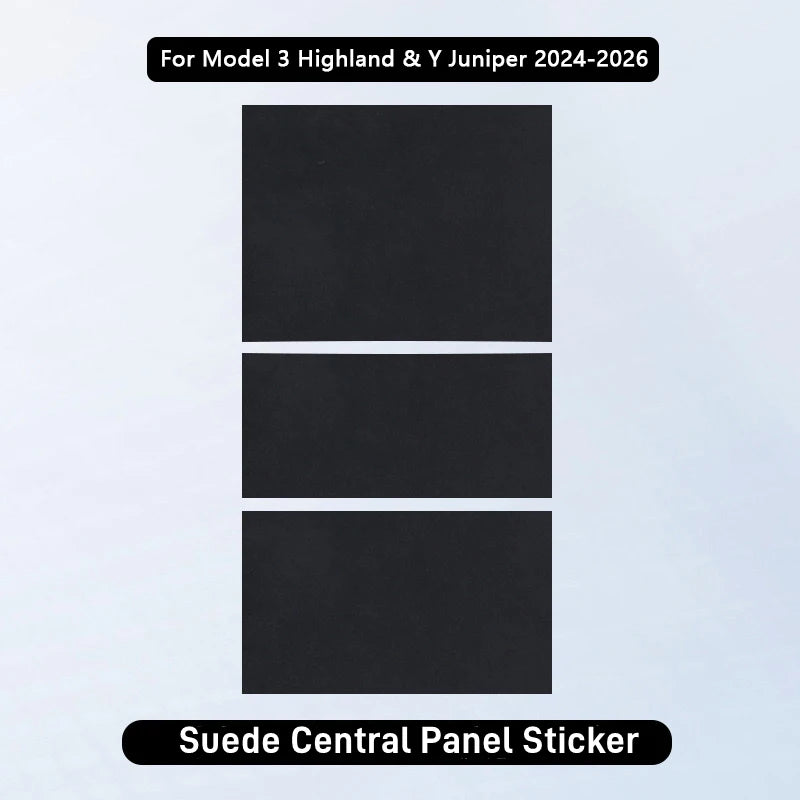 Suede Central Panel Sticker for Tesla Model 3 Y 2021-2023 Model Y Juniper / 3 Highland 2024-2026 Center Console Protector Cover