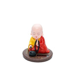 ABS Plastic Monk Car Dashboard Ornament Solar Powered Bobblehead Figurines Automatic nodding Little Monk Car Interior Accessory