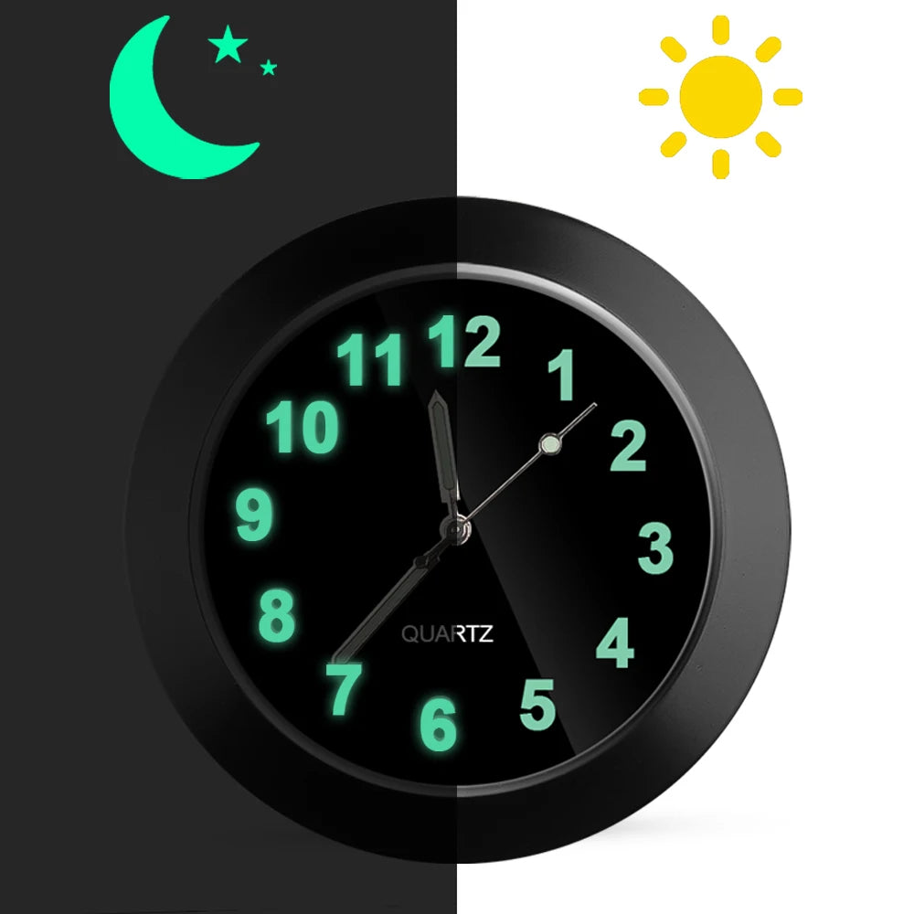 Mini Watch Car Quartz Universal Car Clock Stick-On Electronic Watch Dashboard Noctilucent Decoration For SUV Cars Accessary