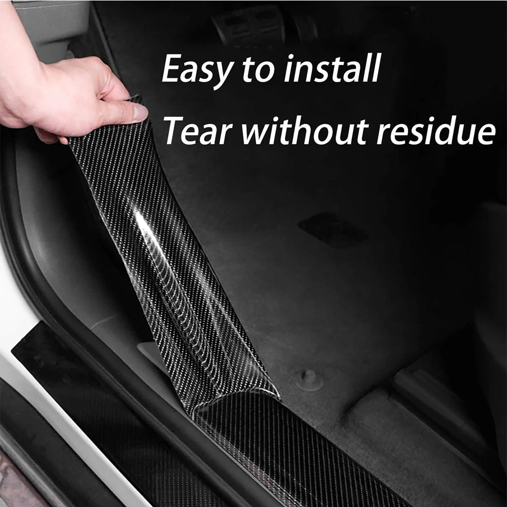 3D Nano Carbon Fiber Car Tape Black Car Door Edge Guards Side Mirror Anti-Scratch Coll close-up view