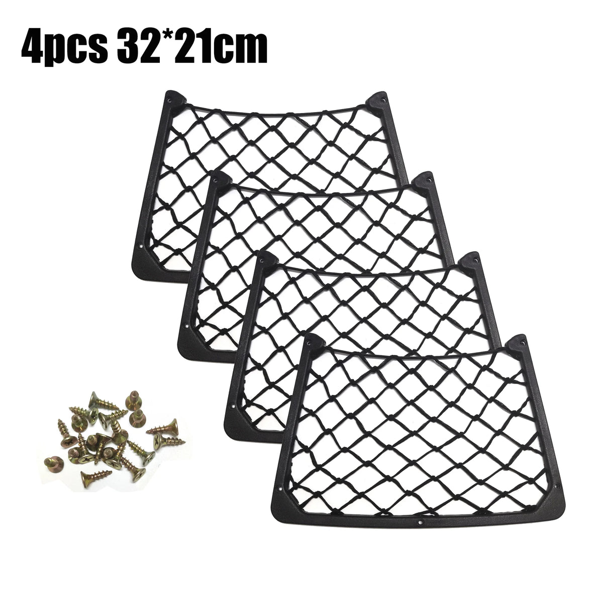 Black Multi Size Car Organizer Net Pocket Car Net Bag Phone Holder Rack Storage Mesh F close-up view
