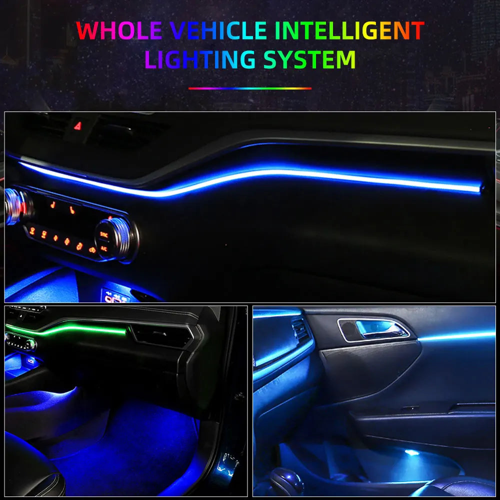 RGB Car Ambient Light Kit | 64 Colors Acrylic Interior Strip with Music Sync