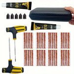 Emergency Tire Repair Kit - Heavy-Duty Glue & Rubber Strips for Flat Puncture Fix on Car detail view