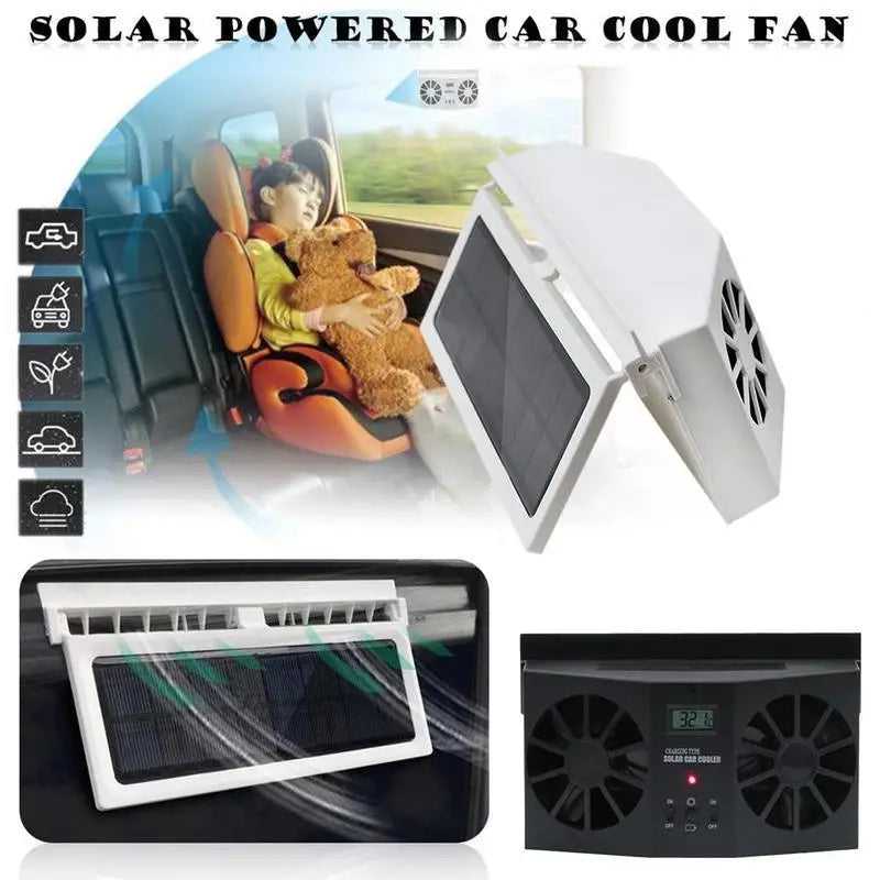 Car Fan Car Mounted Solar Energy Car Cycle Exhaust Fan Quick Car Ventilation Fan Air Circulation Cooling Fan