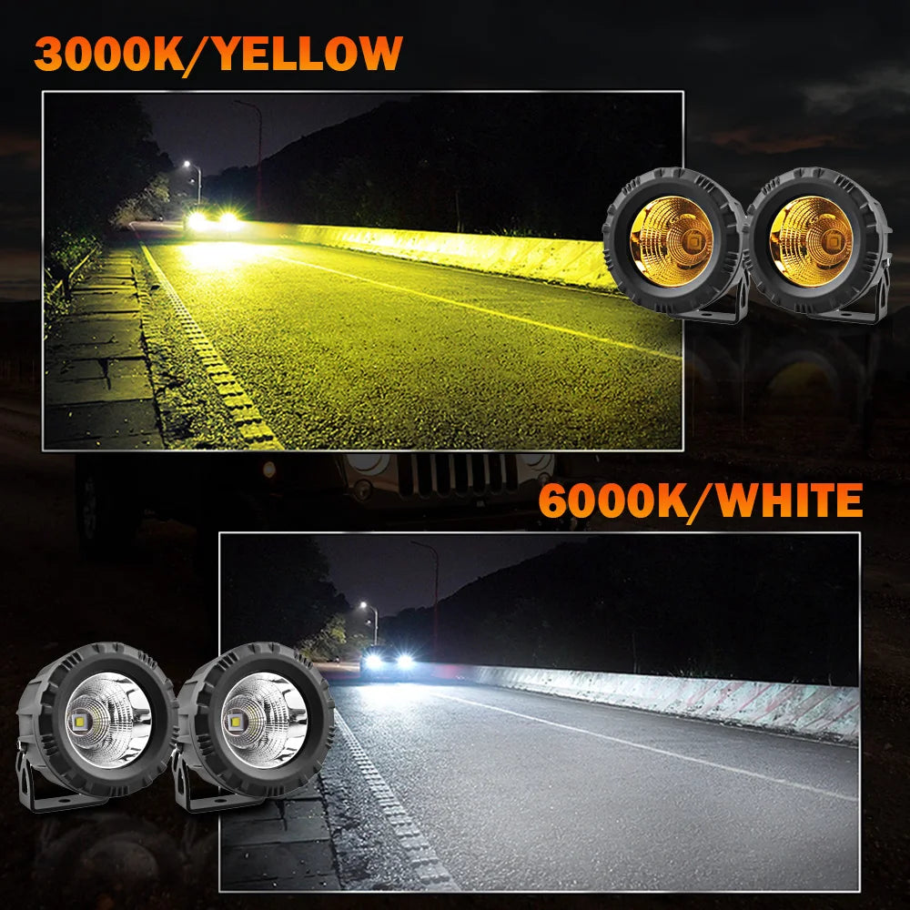 HYNBYZJ LED Motorcycle Headlight | 60W 5000LM Round Fog Lamp for Off Road ATV Truck 4 lifestyle view