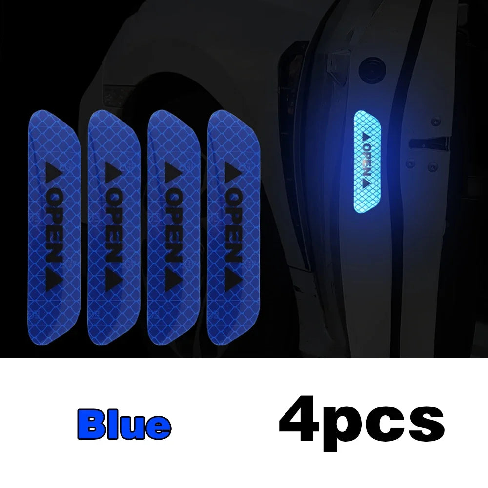 4PCS Reflective Car Door Opening Warning Reflector Tape additional angle