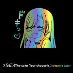 Cartoon Anime Two-Dimensional Little Girl Auto Stickers On The Car Fashion Vinyl Car D close-up view