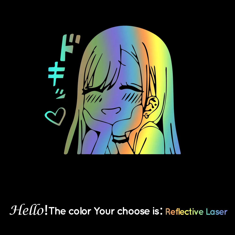 Cartoon Anime Two-Dimensional Little Girl Auto Stickers On The Car Fashion Vinyl Car D close-up view