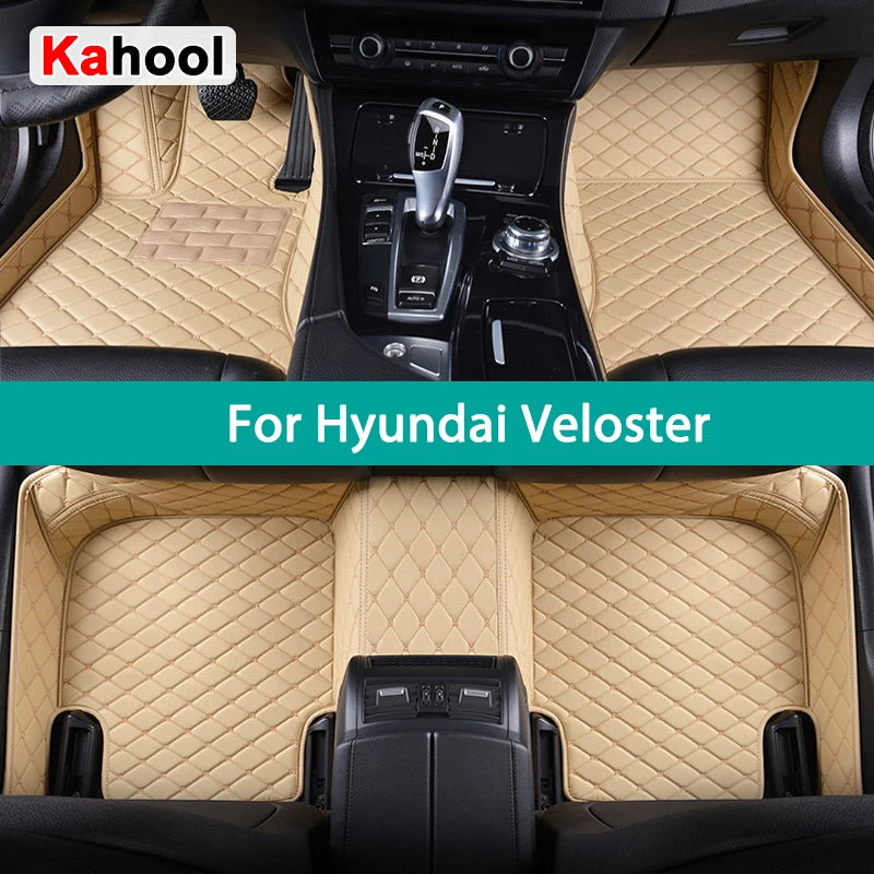 KAHOOL Custom Car Floor Mats For Hyundai Veloster Auto Carpets Foot Coche Accessorie