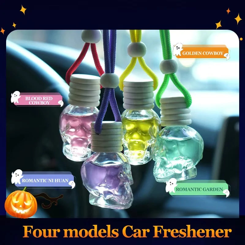 Skull-Shaped Wooden Car Air Freshener | Long-Lasting Light Fragrance for Car Interior alternate view