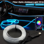 2/3/4/5M RGB Car Interior Ambient LED Light Strip Invisible USB Fiber Optic Atmosphere Lamp Support