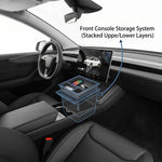 Upper Lower Slidable Console Storage Box Armrest Tray Insert For Tesla Model Y L 2026 Lo detail view