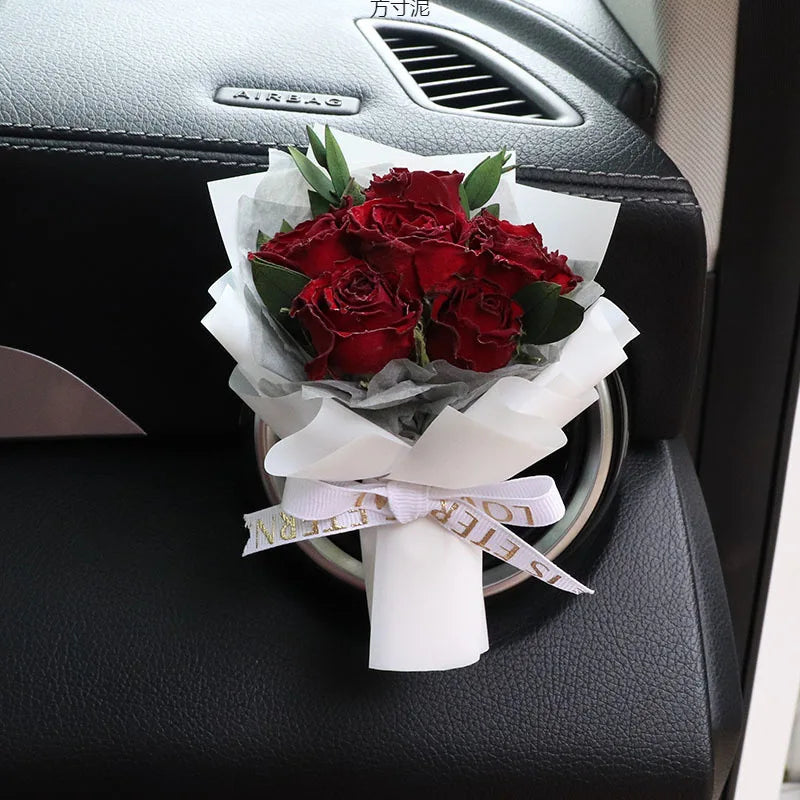 Fresh Flowers Mini Dried Flowers Bouquet for Car Air Vent Clips, Car Air Outlet Perfume Decoration, Air Fresheners Accessories
