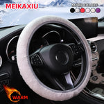Winter Plush Steering Wheel Cover Black lifestyle view