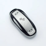 TPU Leather Shell Fob for Tesla Model 3 Y Model S Protector Car Remote Key Cover Case lifestyle view