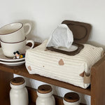Car Tissue Box Hanging Cartoon Embroidery Bear Seat Back Baby Stroller Diaper Storage