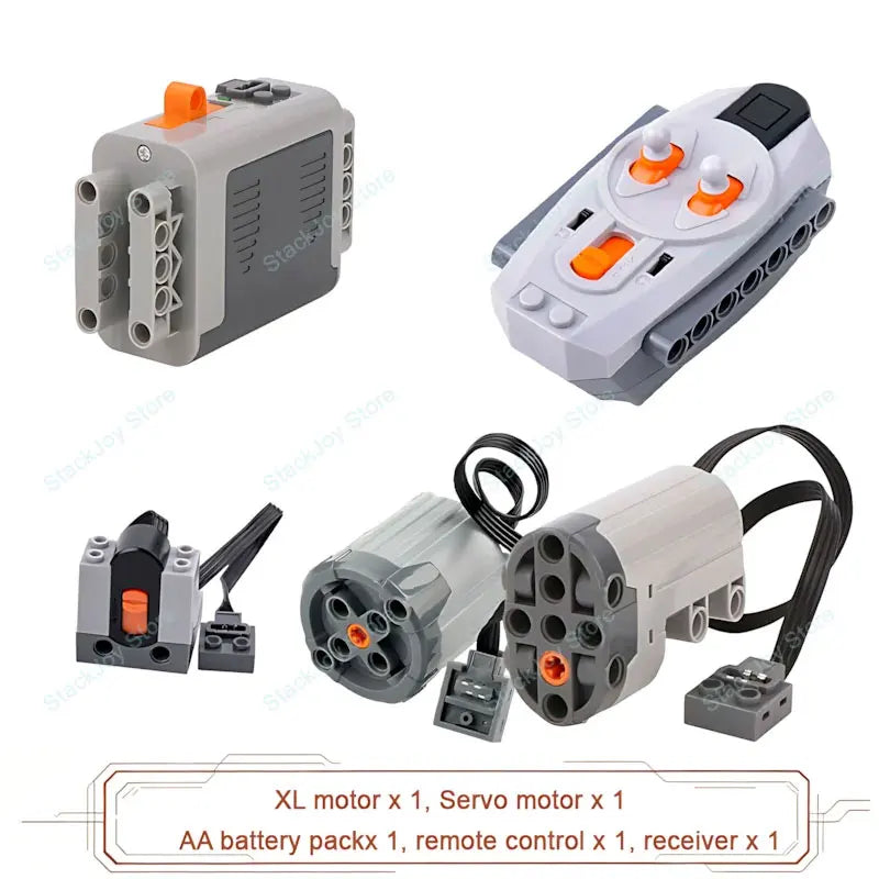 MOC Power Functions M/L/XL Motor Battery Box IR Remote Receiver for RC Car Robot Mo additional angle