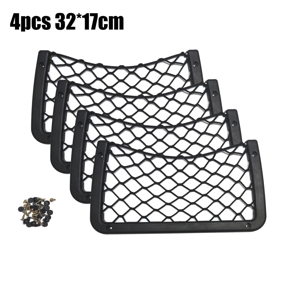 Black Multi Size Car Organizer Net Pocket Car Net Bag Phone Holder Rack Storage Mesh lifestyle view