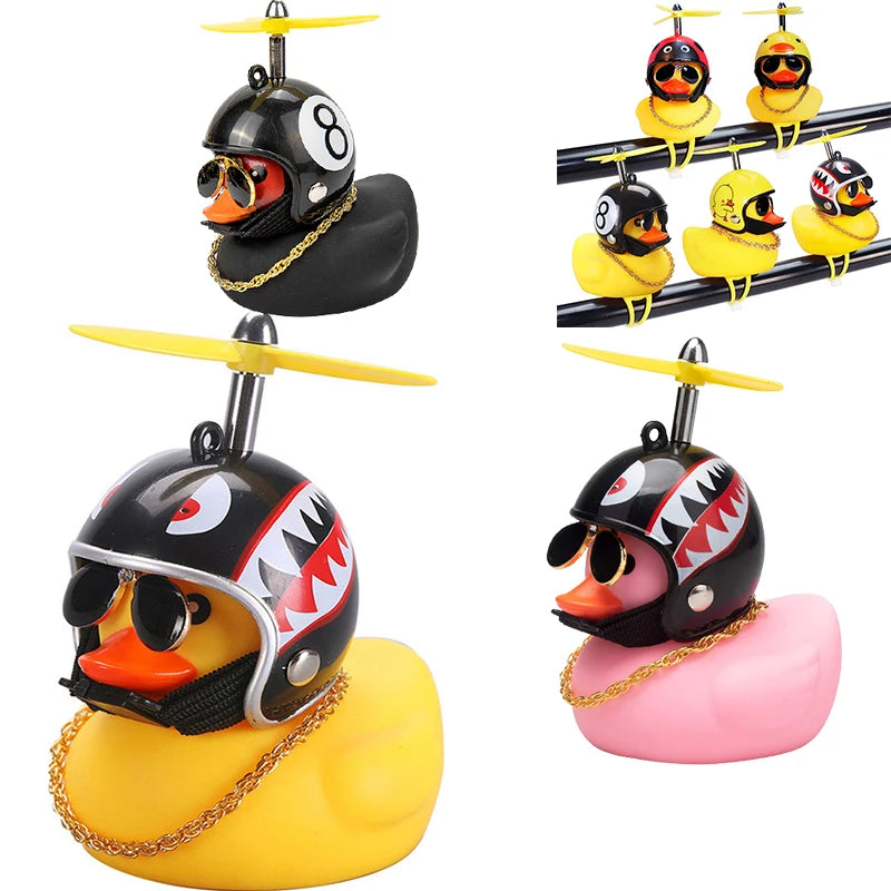 Car Broken Wind Helmet Small Yellow Duck Car Decoration Accessories Wind-breaking Wave-breaking Duck Cycling Decor Goods Gift