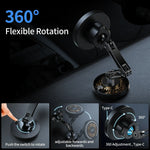 15W Magnetic Car Phone Holder Mount Wireless Charger Rotation Magnetic Car Phone Stand close-up view