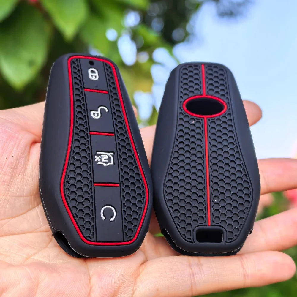 Silicone Car Key Cover Black 4 Button for BYD Atto 3 Han EV Dolphin alternate view