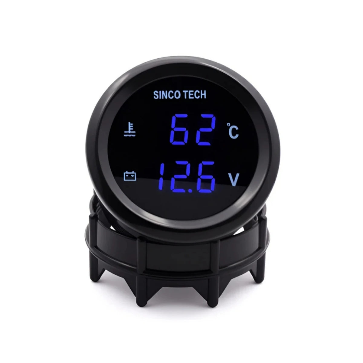 52mm Water Temperature Voltage Gauge Digital LED Display | Dual Readout for 12V/24V Cars