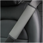 PU Leather Embossed Car Seat Belt Shoulder Cover close-up view