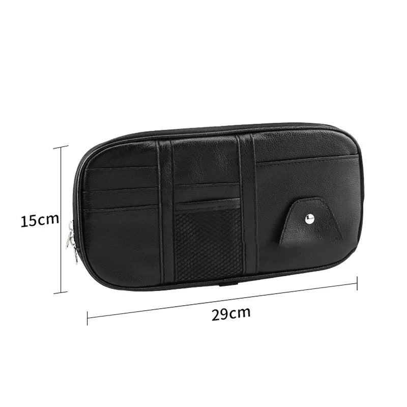 Car Sun Visor Organizer Multi-Pocket Zipper Storage Pouch