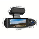 1080P HD Dual Lens Front and Rear Car Dash Cam Driving Recorder IR Night Vision G Sensor Parking Mode Motion Detection Three Point One Six Inch IPS Screen Wide Angle Loop Recording Supports One Hundred Twenty Eight GB Max H26