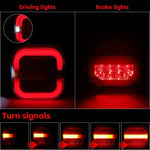 2pcs Square 4 Inch LED Tail Light Set | Brake Turn Signal Lamp for Trailer Van Bus Pi lifestyle view