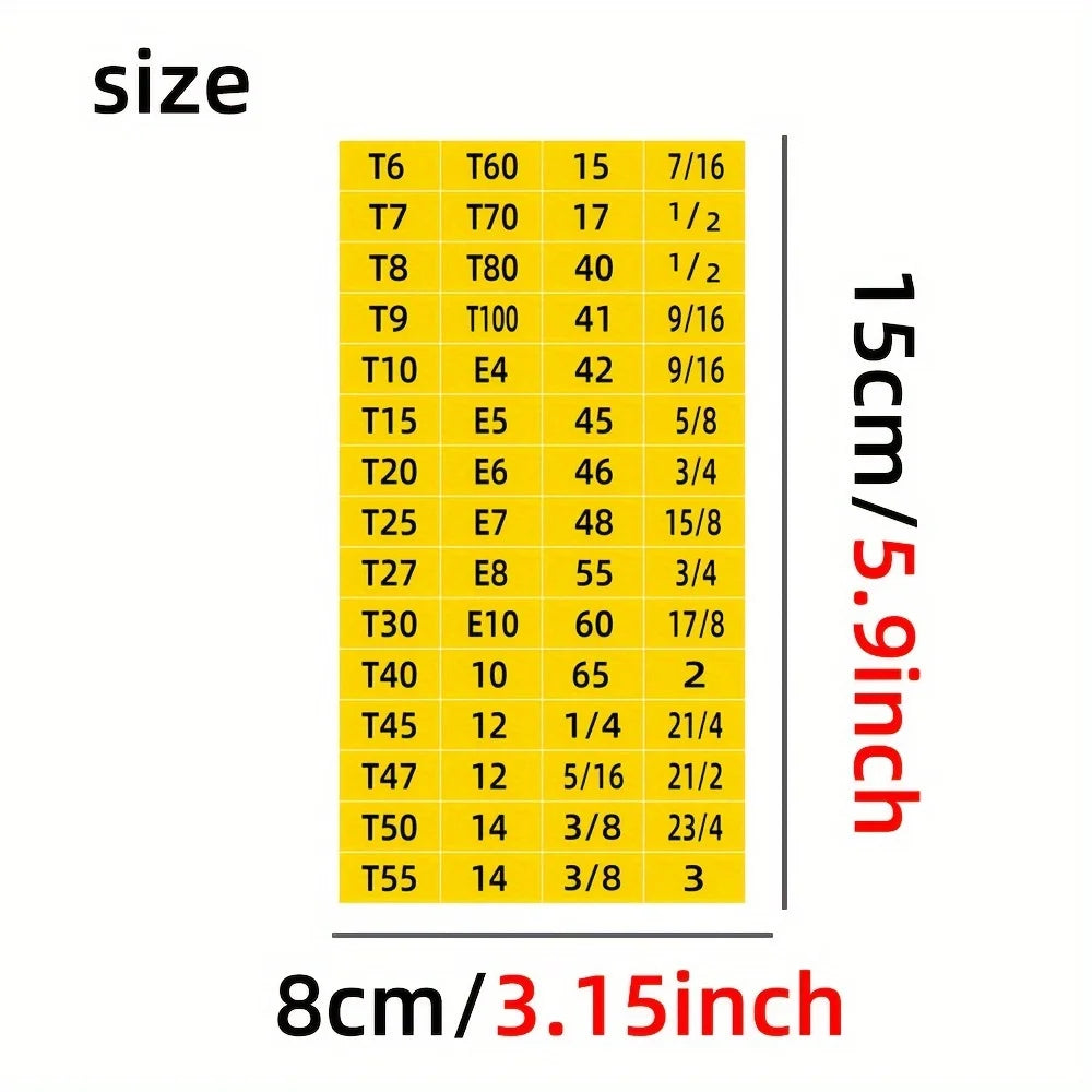 60pcs Mechanical Drive Socket Label Stickers Quick and Easy Reminder Sticker Toolbox alternate view