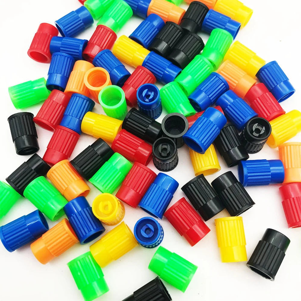 Plastic Tire Valve Caps with Built-in Valve Core Remover | Universal Stem Covers fo additional angle
