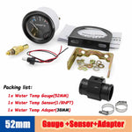 40-120 Celsius Car 52mm Water Temperature Gauge with Adaptor Joint Pipe | Racing 12 additional angle