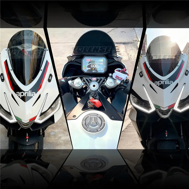 Aprilia RS457 Motorcycle Screen Windshield | PC Wind Deflector lifestyle view