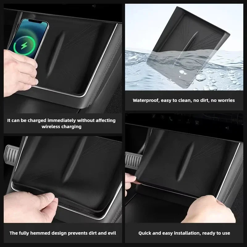 Car Central Control Wireless Charging Silica Gel Pad Anti-Skid Pad for Tesla Model Y Jun detail view