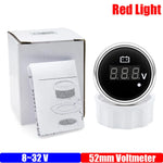 8-32V 28-48V 52mm Digital Voltmeter with Red Alarm Light | Waterproof Voltage Gauge f alternate view