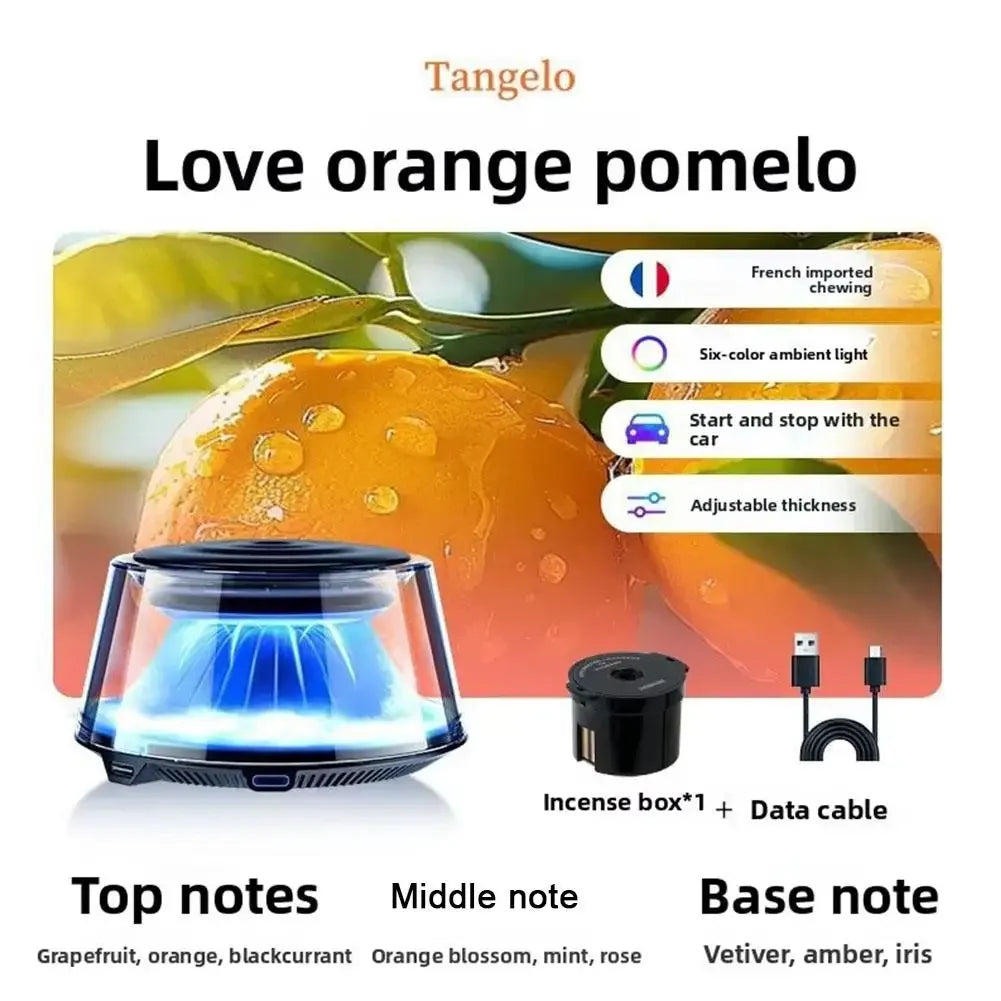 Snow Mountain Smart Car Fragrance Diffuser Rechargeable Mist Diffuser Auto Freshener Car Air Cloud RGB Interior Light Air W J5V6
