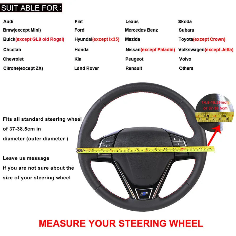 2025 Carbon Fiber Steering Wheel Cover 38cm Universal additional angle