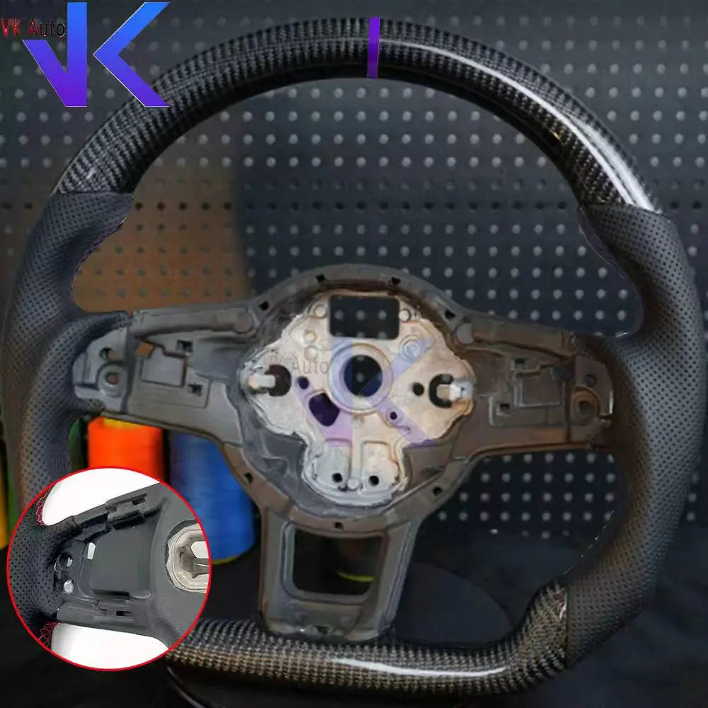 Carbon Fiber Customized Steering Wheel leather Alcantara For Tiguan Passat VW Golf MK7 7.5 GTI GTD GTE 2013-2020 GTI