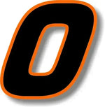 Car Sticker Exterior Accessories Car Custom Race Number Square Font Black with Orange Border Sticker Graphic