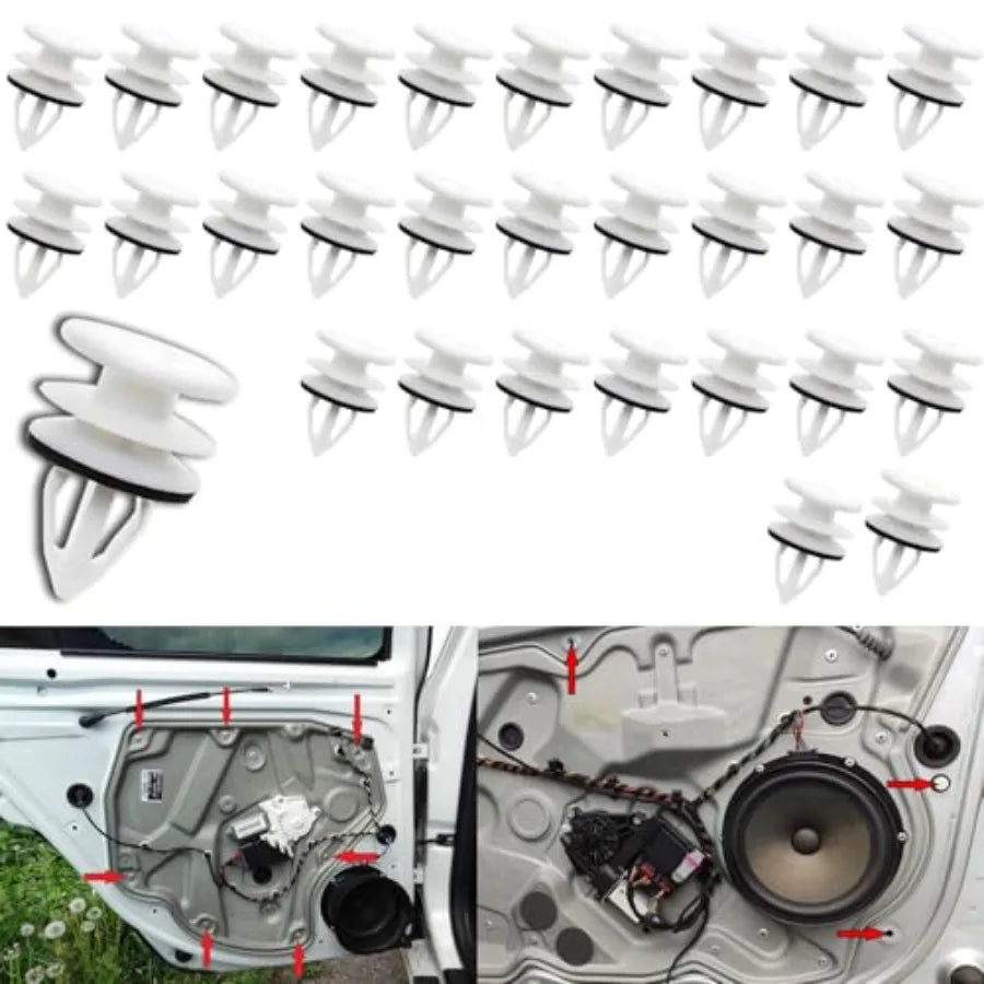 30-Piece Car Retainer Clips Set | Door Trim Panel Push Fasteners for Auto Interior