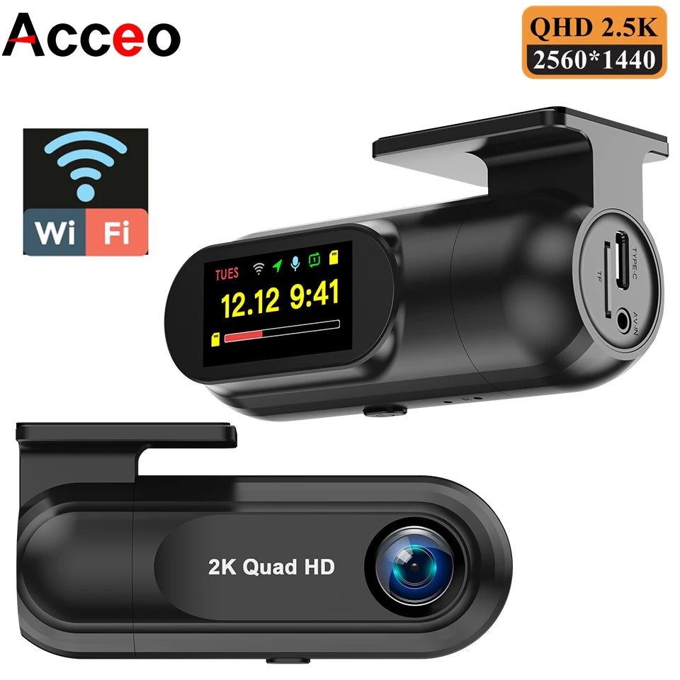 2K Dash Cam WiFi Car DVR | 1440p Night Vision with GPS and Parking Monitor