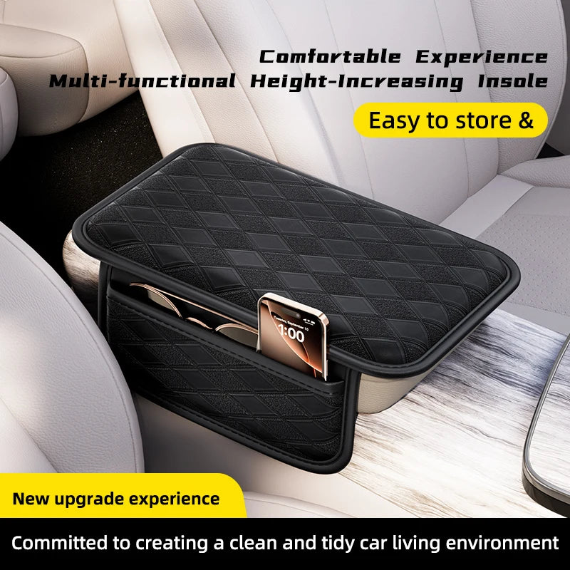 Car Arm Rest Pad Center Console Auto Armrest Box Protection Cover Elbow Rest Cushion with Side Storage Pocket