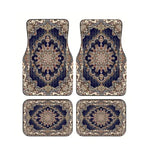 Red Bohemian Paisley Print Car Floor Mats 4Pcs Universal Anti-Slip Auto Carpet Interior detail view