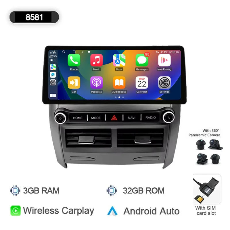 CarPlay Android 14 Car Stereo | GPS Navigation for Toyota Corolla 2007-2013 close-up view
