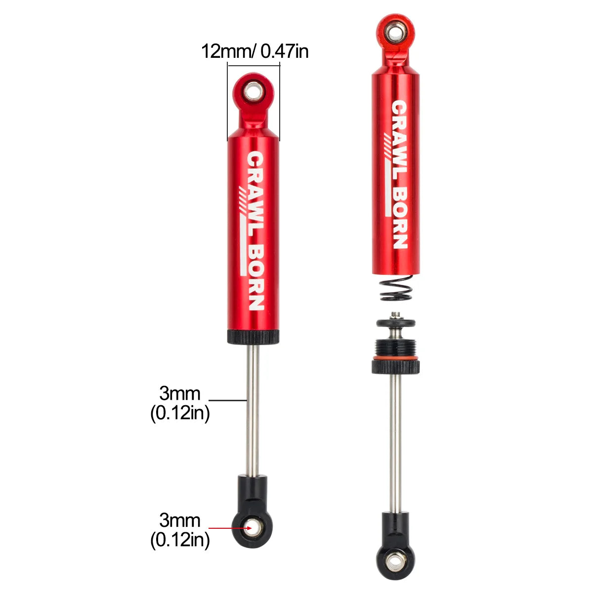 4PCS Metal Built-in Spring Shock Absorber 70/80/90/100/110mm for 1/10 RC Crawler Car alternate view