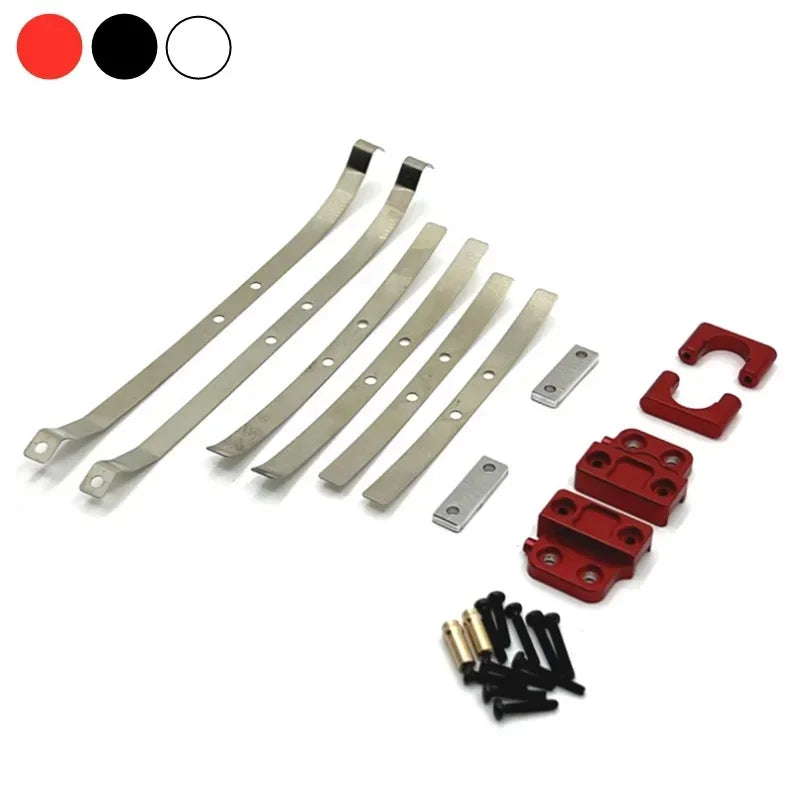 MN82 LC79 Metal Rear Axle Shock Absorber Leaf Springs and Fixed Seat Mount Bracket Set 1/12 RC Car U