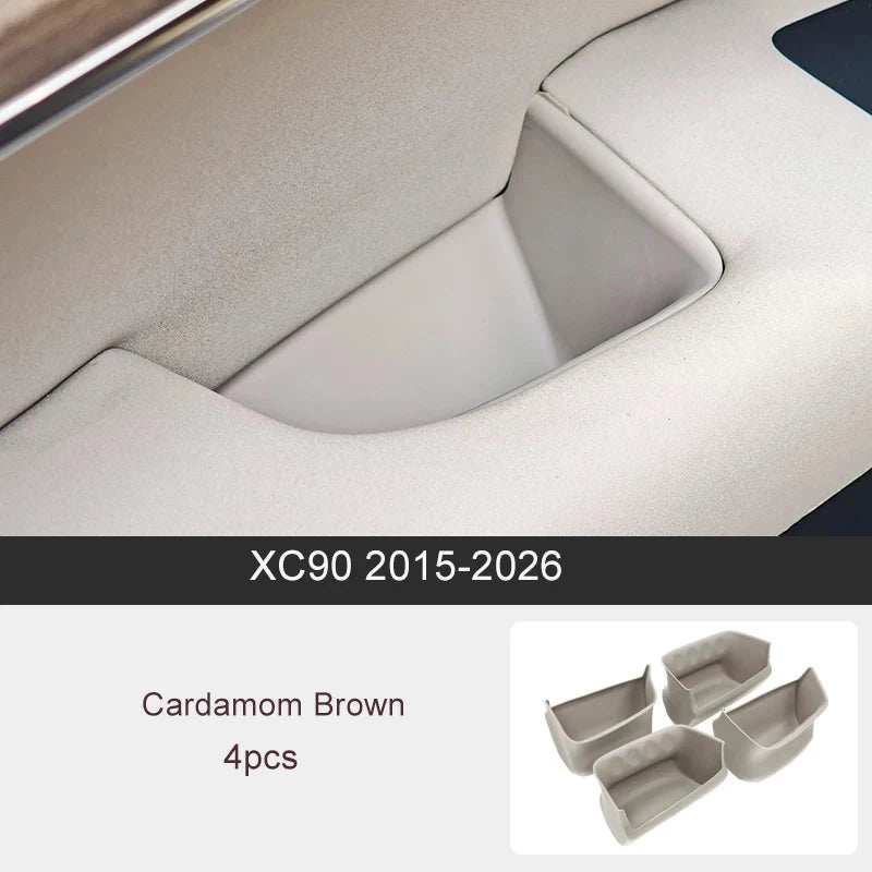 For Volvo XC90 Door Armrest Storage Box Silicone Pad Handle Box Pad 2015-2026 Car Dec lifestyle view