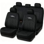 AUTOYOUTH Brand Embroidery Car Seat Covers Full Set Universal Fit Most Cars Covers with Tire Track Detail Styling
