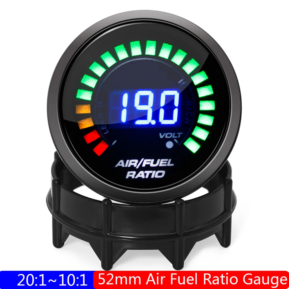 52mm Air Fuel Ratio Gauge Digital Display | Smoked Narrowband O2 Sensor Kit for 12V Gaso detail view